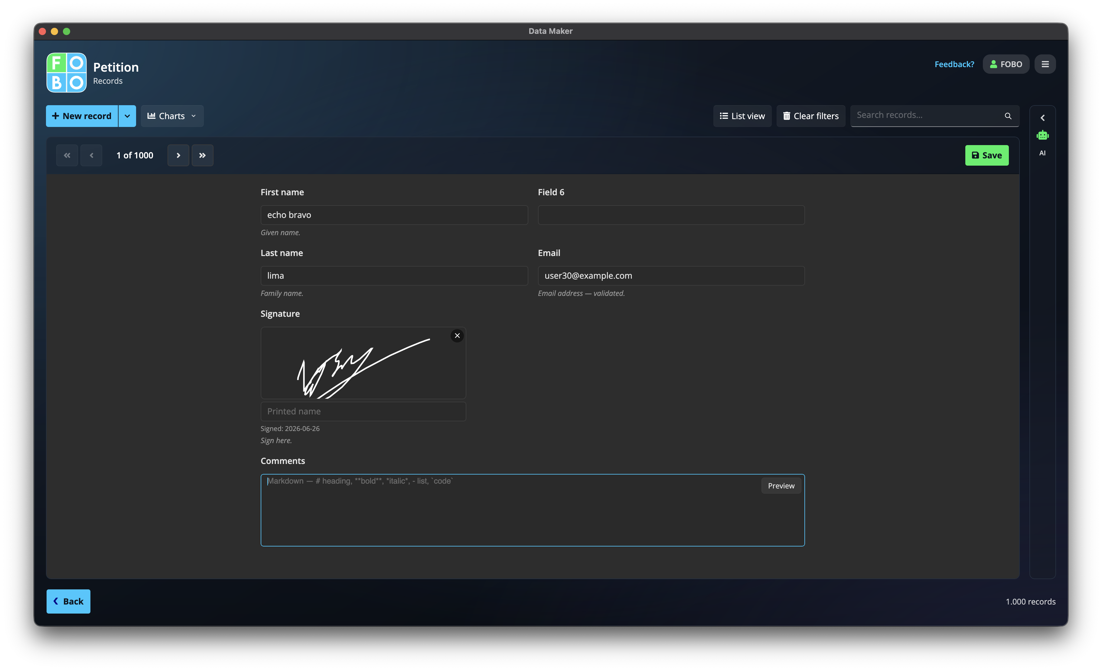 Card view