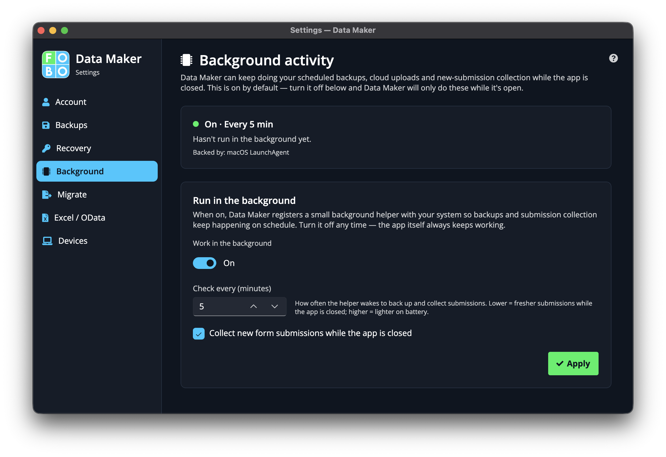 Background sync