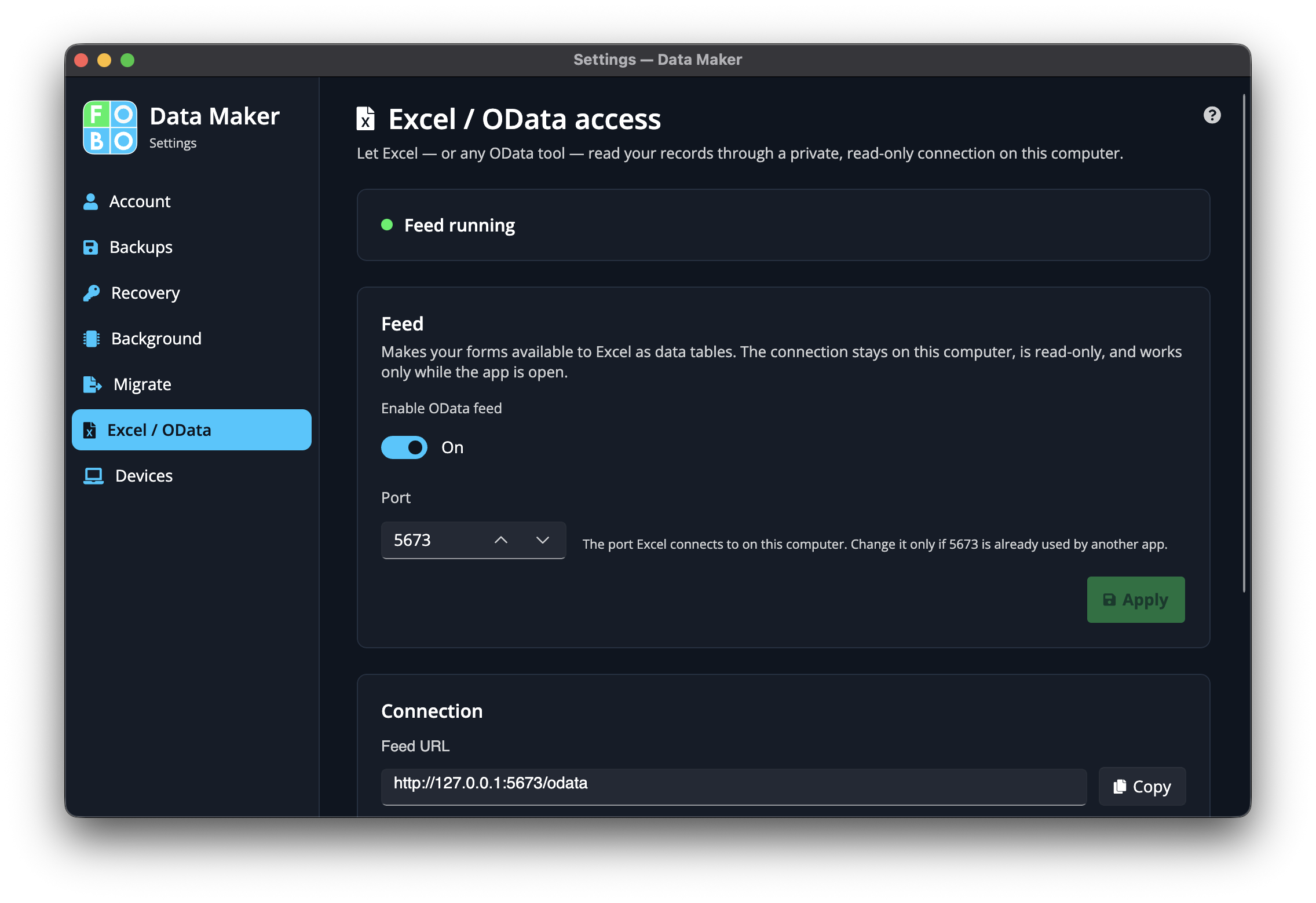 OData feed